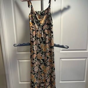 American Eagle Outfitters Orange Red Maxi Dress Sleeveless Spaghetti Strap